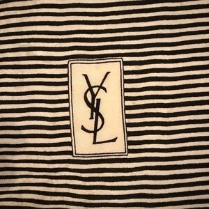 YSL Black and White Striped scarf